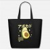 Kawaii Awacado Black Eco-Friendly Tote Bag